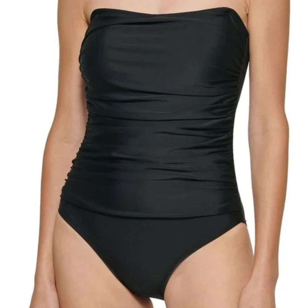 Holipick Size Medium Black Strapless Swimsuit One Piece